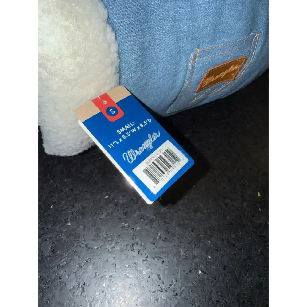 NEW WRANGLER DENIM LIGHT WASH BLUE JEAN COZY CAT DOG CAVE TUNNEL SHERPA LINED